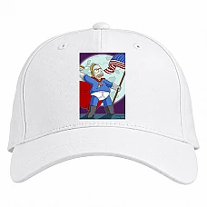 Baseball cap with Print The Simpsons Superhero Homer - white