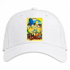 Baseball cap with Print The Simpsons Family Version - white