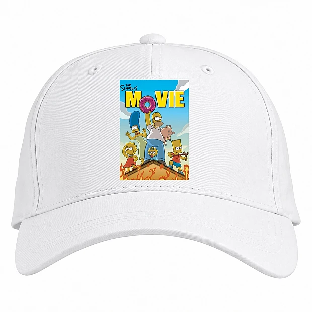 Baseball cap with Print The Simpsons Movie - white