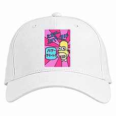 Baseball cap with Print The Simpsons Modern Homer - white