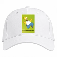 Baseball cap with Print The Simpsons Scary Homer - white