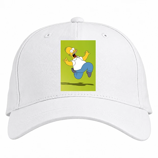 Baseball cap with Print The Simpsons Scary Homer - white