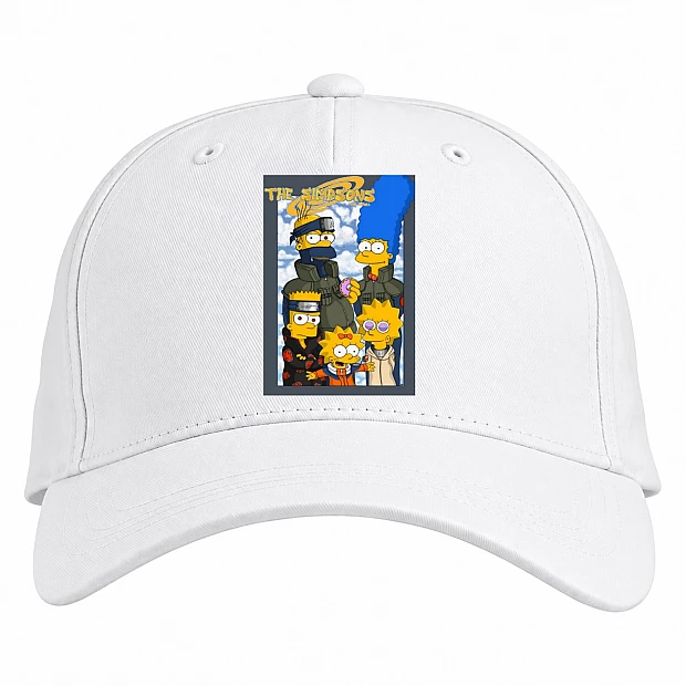Baseball cap with Print The Simpsons Naruto Edition - white