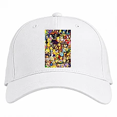 Baseball cap with Print The Simpsons Universe - white