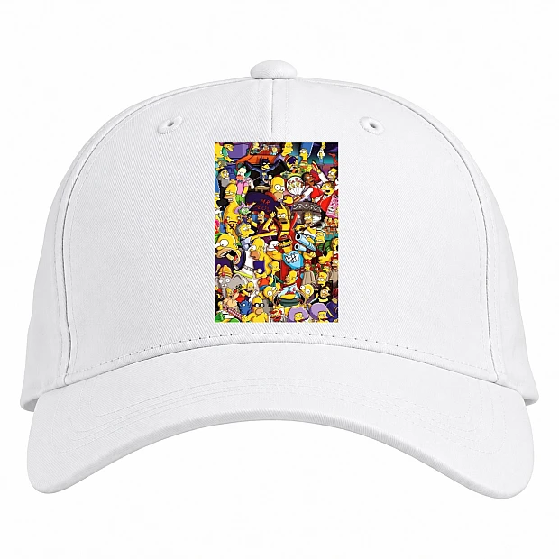 Baseball cap with Print The Simpsons Universe - white