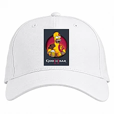 Baseball cap with Print The Simpsons God Of Bar - white