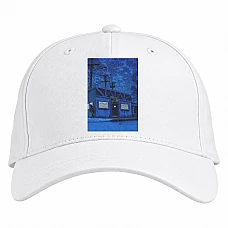 Baseball cap with Print The Simpsons Moes Bar - white