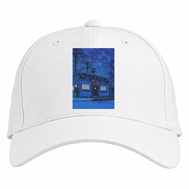 Baseball cap with Print The Simpsons Moes Bar - white