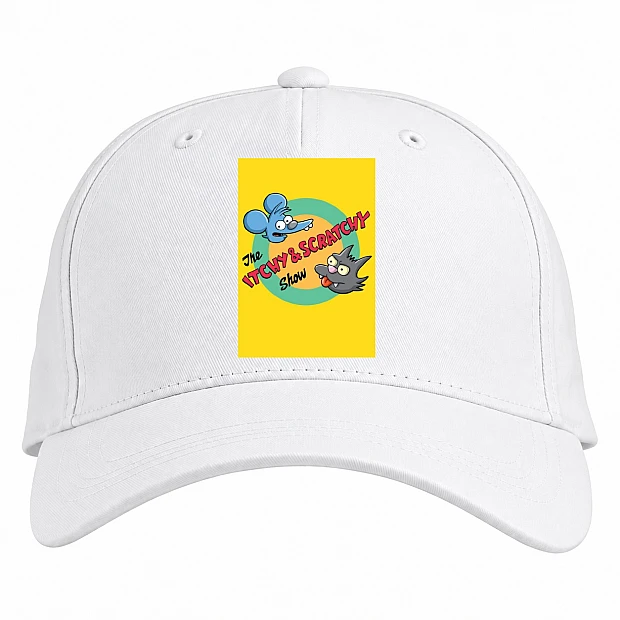 Baseball cap with Print The Simpsons Itchy And Scratchy - white