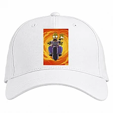 Baseball cap with Print The Simpsons Bart And Homer - white