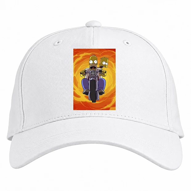 Baseball cap with Print The Simpsons Bart And Homer - white