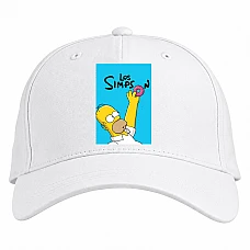 Baseball cap with Print The Simpsons Los Simpson - white