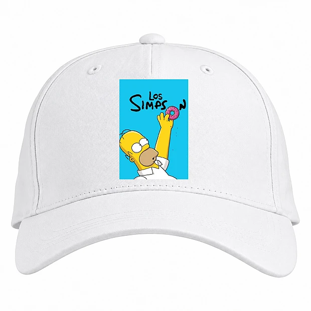 Baseball cap with Print The Simpsons Los Simpson - white