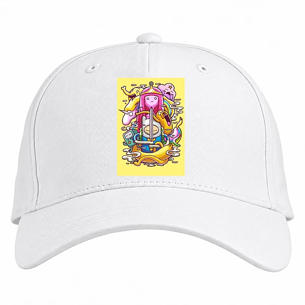 Baseball cap with Print Adventure Time Main Characters - white