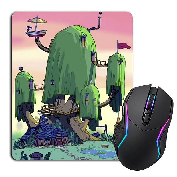 Mouse pad with print Adventure Time Tree House