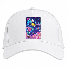 Baseball cap with Print Adventure Time Bubbles - white