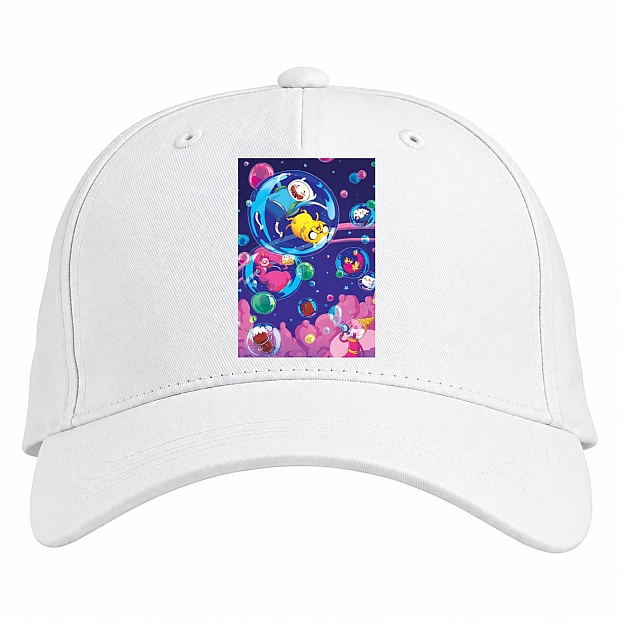 Baseball cap with Print Adventure Time Bubbles - white
