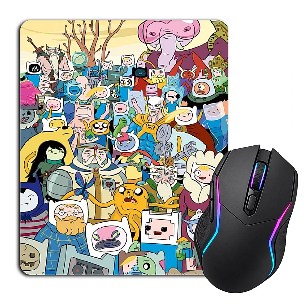 Mouse pad with print Adventure Time Heroes Stack
