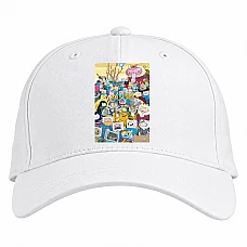 Baseball cap with Print Adventure Time Heroes Stack - white