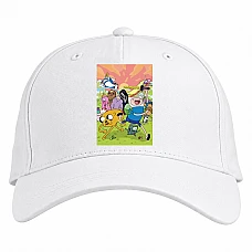 Baseball cap with Print Adventure Time Running Heroes - white