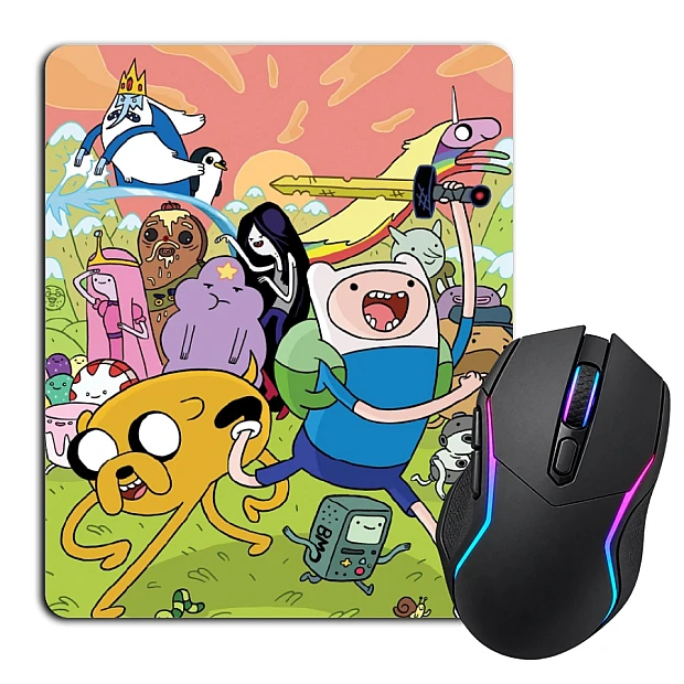 Mouse pad with print Adventure Time Running Heroes