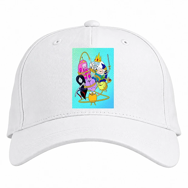 Baseball cap with Print Adventure Time Characters - white