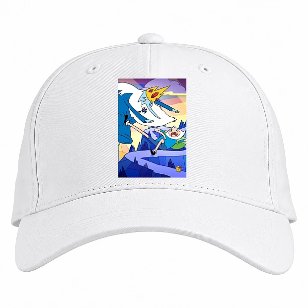 Baseball cap with Print Adventure Time Ice King Battle - white