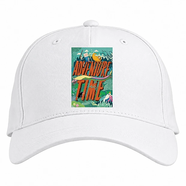 Baseball cap with Print Adventure Time Red Logo - white
