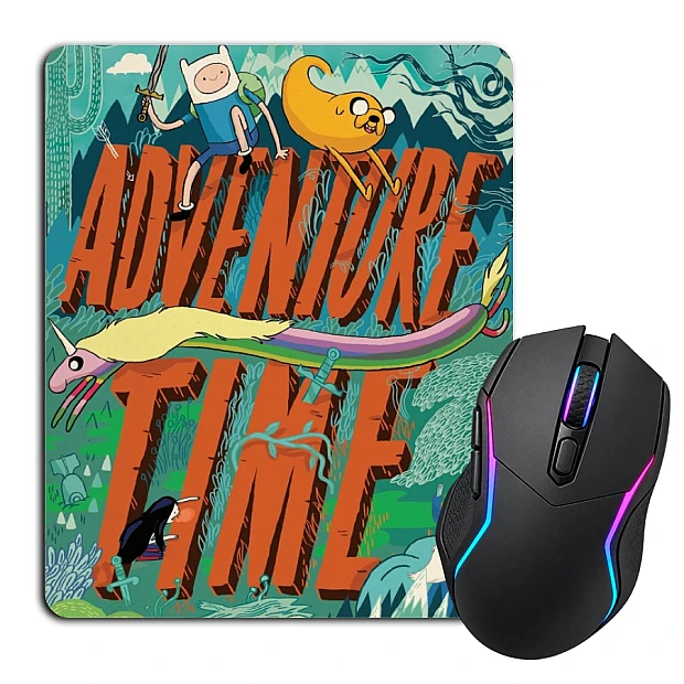 Mouse pad with print Adventure Time Red Logo