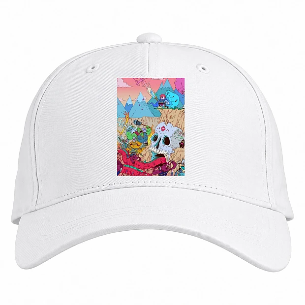 Baseball cap with Print Adventure Time Monsters Universe - white
