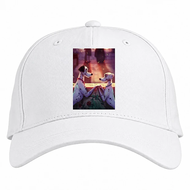 Baseball cap with Print 101 Dalmatians Love - white