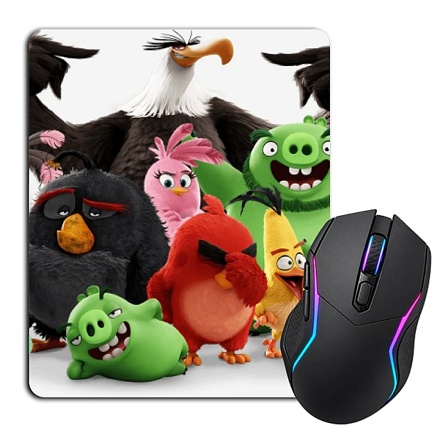 Mouse pad with print Angry Birds And PIGGs