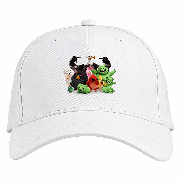 Baseball cap with Print Angry Birds And PIGGs - white