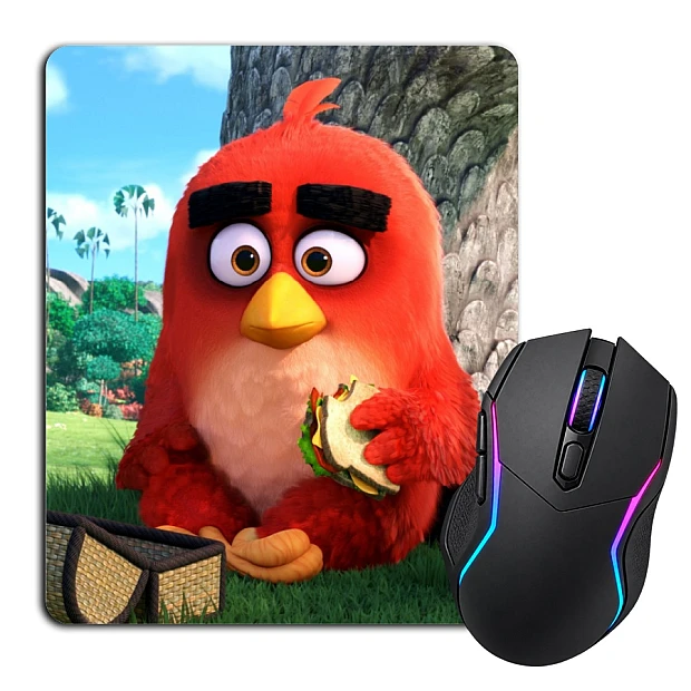 Mouse pad with print Angry Birds Red Bird With Sandwiches
