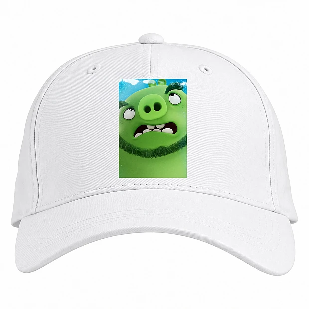 Baseball cap with Print Angry Birds Green Pig - white