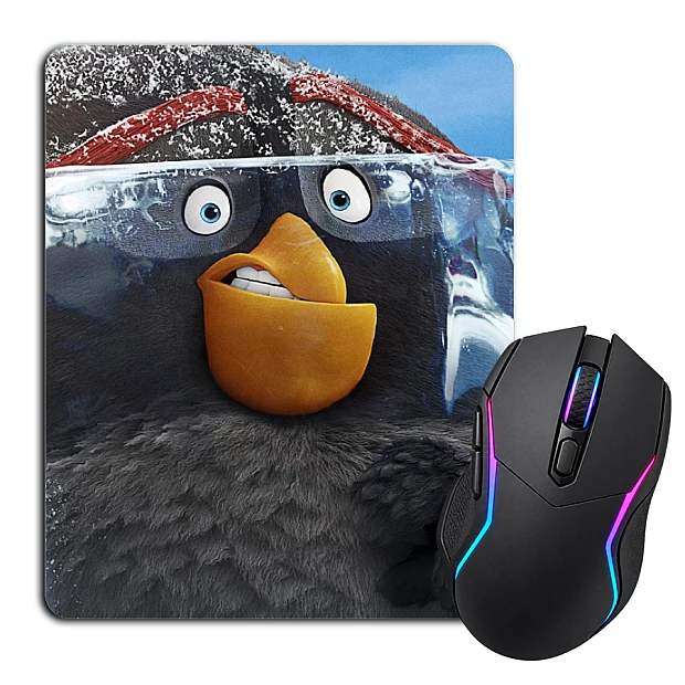 Mouse pad with print Angry Birds Black