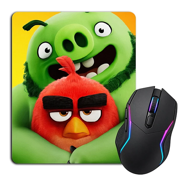 Mouse pad with print Angry Birds Red And Pig