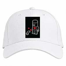 Baseball cap with Print Lego Black And White - white