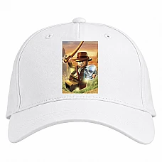 Бейсболка с принтом Лего Индиана Джонс Череп - белая