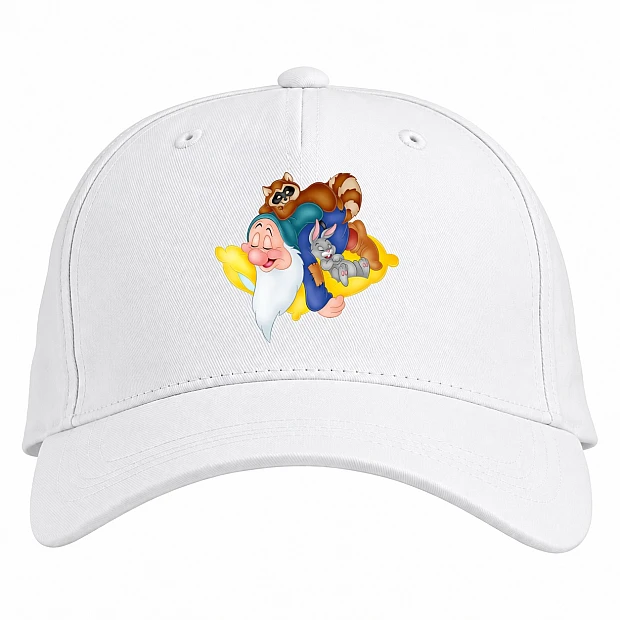 Baseball cap with Print Snow White And The Seven Dwarfs Sleeping Dwarf - white
