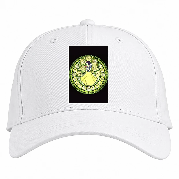 Baseball cap with Print Snow White And The Seven Dwarfs Caleidoscope - white