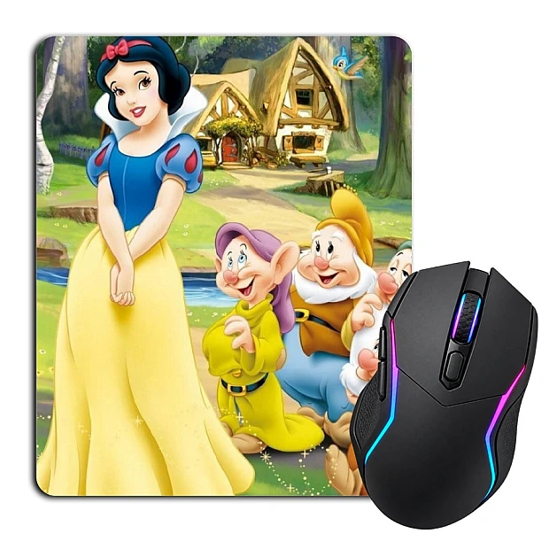 Коврик для мыши с принтом Белоснежка И Семь Гномов Главные Герои