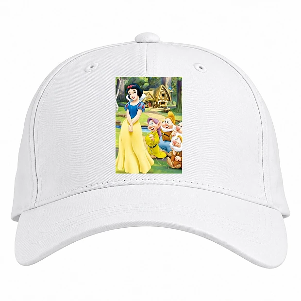 Baseball cap with Print Snow White And The Seven Dwarfs Main Heroes - white