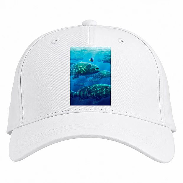 Baseball cap with Print Finding Nemo And Dory Sea - white
