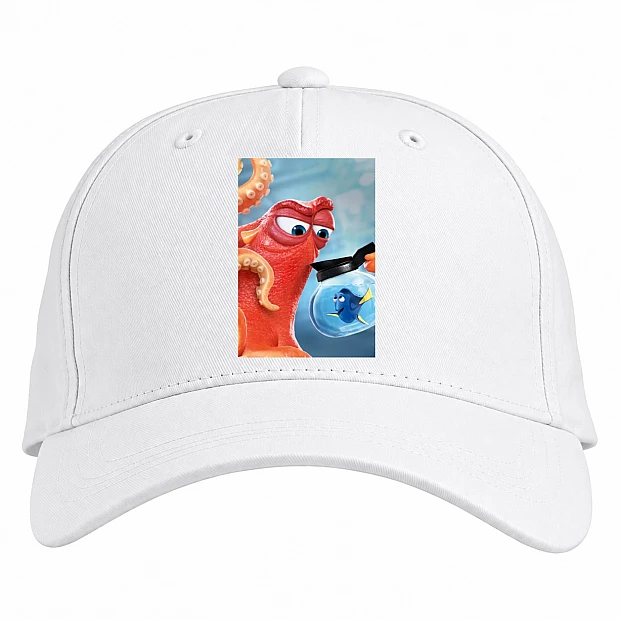 Baseball cap with Print Finding Nemo And Dory Octopus - white