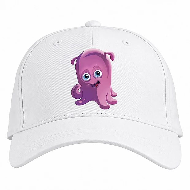 Baseball cap with Print Finding Nemo And Dory Pearl Art - white