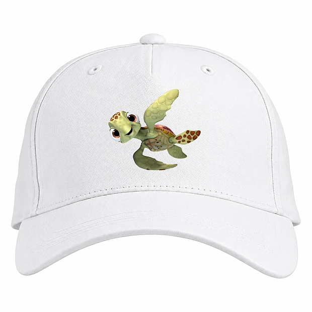 Baseball cap with Print Finding Nemo And Dory Little Turtle - white