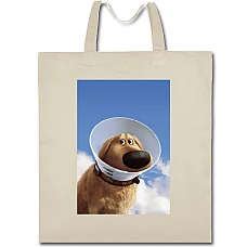Eco bag with print Up Dog Dug - beige
