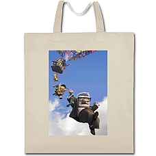 Eco bag with print Up Flying Heroes - beige