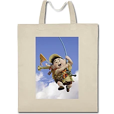 Eco bag with print Up Russell Flying - beige